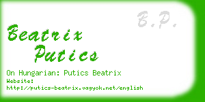 beatrix putics business card